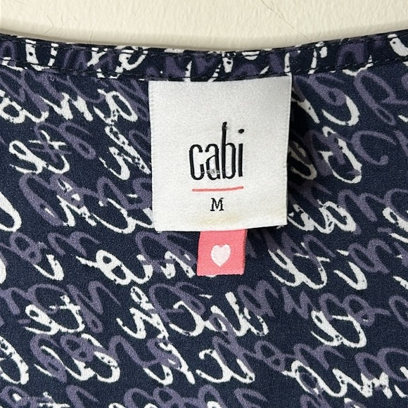CAbi 5336 Te Amo Blouse Blue White Size Medium - Picture 9 of 16
